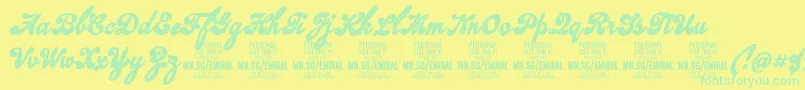 EmiralscriptboldPersonalUse Font – Green Fonts on Yellow Background