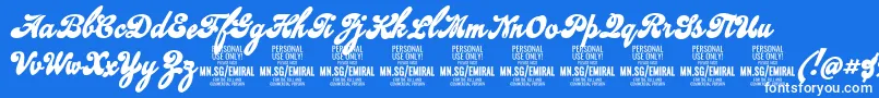 EmiralscriptboldPersonalUse Font – White Fonts on Blue Background