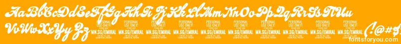 EmiralscriptboldPersonalUse Font – White Fonts on Orange Background