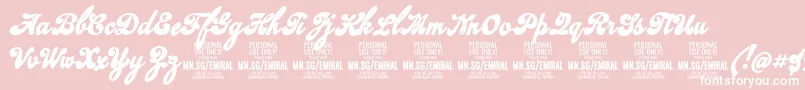 EmiralscriptboldPersonalUse Font – White Fonts on Pink Background