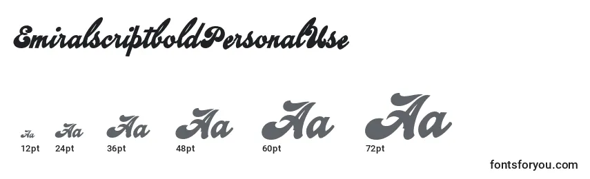 EmiralscriptboldPersonalUse Font Sizes