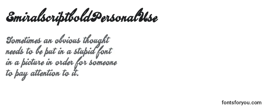 EmiralscriptboldPersonalUse Font