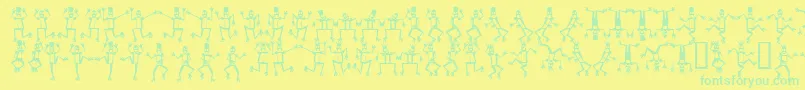 Fonte MrRoboFunk – fontes verdes em um fundo amarelo