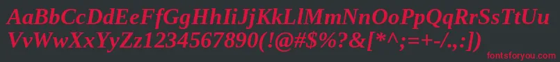 Tinos ffy Font – Red Fonts on Black Background