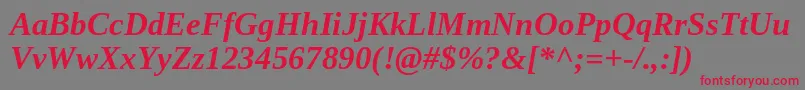 Tinos ffy Font – Red Fonts on Gray Background
