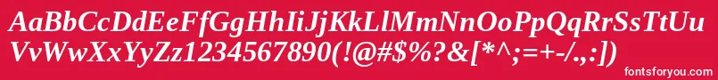 Tinos ffy Font – White Fonts on Red Background