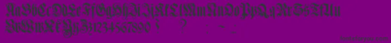 フォントGenzschEtHeyse – 紫の背景に黒い文字