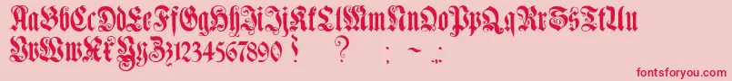 GenzschEtHeyse Font – Red Fonts on Pink Background