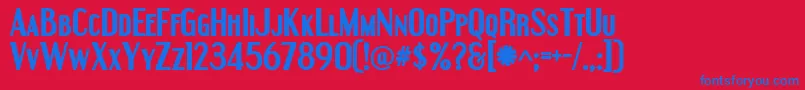 Engebold Font – Blue Fonts on Red Background