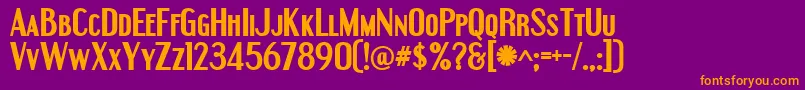 Engebold Font – Orange Fonts on Purple Background