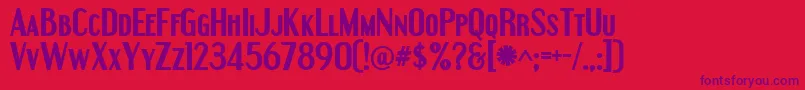 Engebold Font – Purple Fonts on Red Background