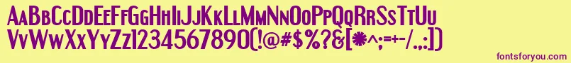 Engebold Font – Purple Fonts on Yellow Background