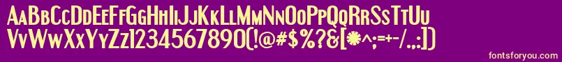 Engebold Font – Yellow Fonts on Purple Background