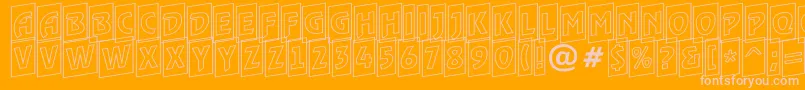 RewindertitulcmotlupRegular-Schriftart – Rosa Schriften auf orangefarbenem Hintergrund