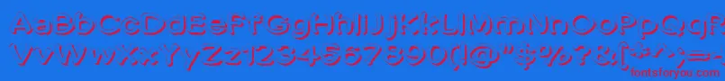 フォントPenicMasturbata – 赤い文字の青い背景