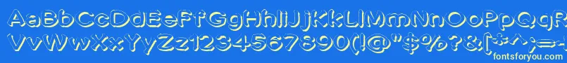 PenicMasturbata-Schriftart – Gelbe Schriften auf blauem Hintergrund