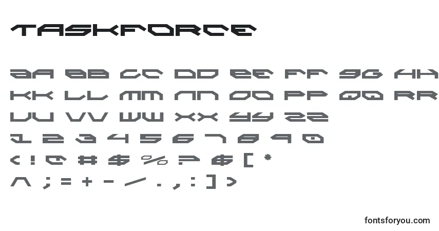 Taskforceフォント–アルファベット、数字、特殊文字