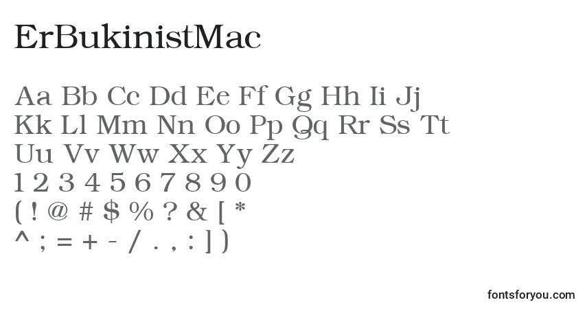 Шрифт ErBukinistMac – алфавит, цифры, специальные символы