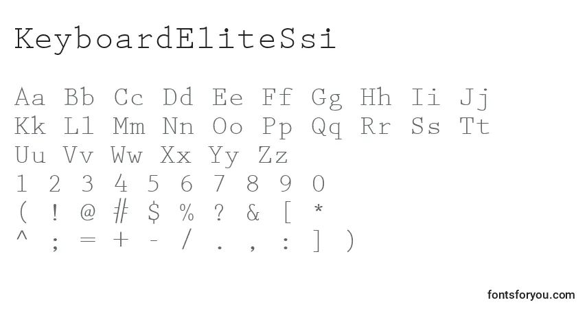 KeyboardEliteSsi Font – alphabet, numbers, special characters