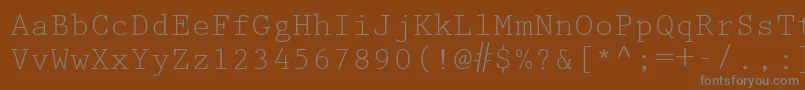 KeyboardEliteSsi-Schriftart – Graue Schriften auf braunem Hintergrund