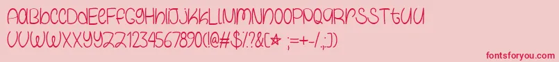 フォントGalaxyBoyTtf – ピンクの背景に赤い文字