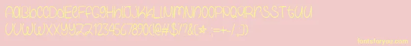GalaxyBoyTtf Font – Yellow Fonts on Pink Background