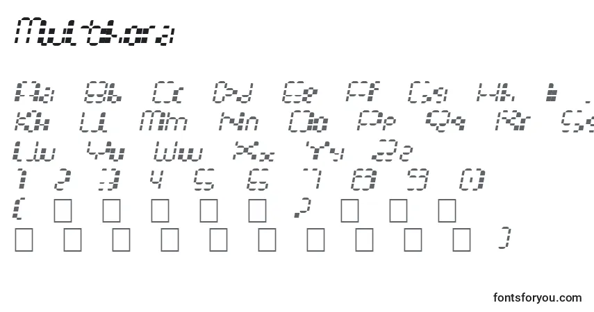 Czcionka Multihora – alfabet, cyfry, specjalne znaki