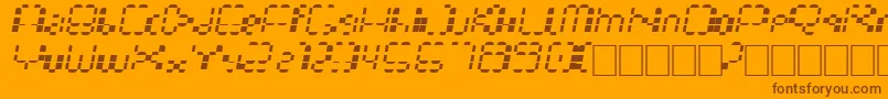 Multihora-Schriftart – Braune Schriften auf orangefarbenem Hintergrund