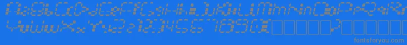 Multihora-Schriftart – Graue Schriften auf blauem Hintergrund