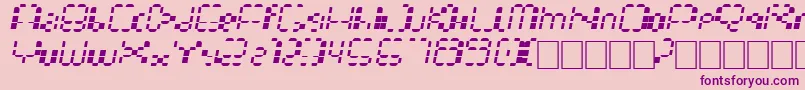 Multihora-Schriftart – Violette Schriften auf rosa Hintergrund