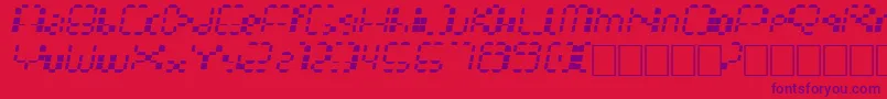 Multihora-Schriftart – Violette Schriften auf rotem Hintergrund
