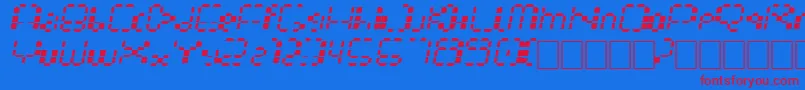 Multihora Font – Red Fonts on Blue Background