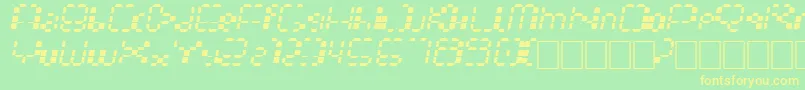 Multihora Font – Yellow Fonts on Green Background