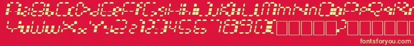 フォントMultihora – 黄色の文字、赤い背景