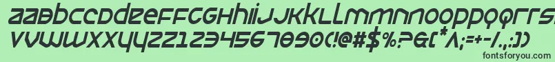 フォントOpiliocondital – 緑の背景に黒い文字