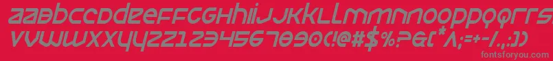 フォントOpiliocondital – 赤い背景に灰色の文字