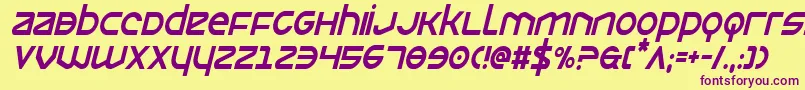 Opiliocondital Font – Purple Fonts on Yellow Background