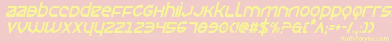 Opiliocondital-Schriftart – Gelbe Schriften auf rosa Hintergrund