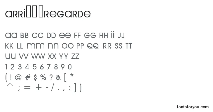Шрифт ArriпїЁreGarde – алфавит, цифры, специальные символы