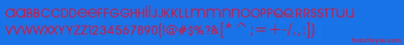 ArriпїЁreGarde-Schriftart – Rote Schriften auf blauem Hintergrund