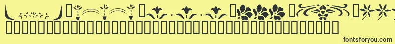 KrFleurFlairLines2 Font – Black Fonts on Yellow Background