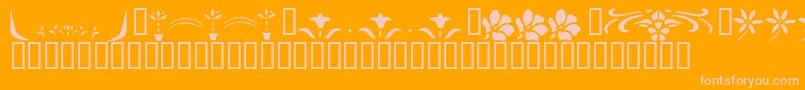 fuente KrFleurFlairLines2 – Fuentes Rosadas Sobre Fondo Naranja