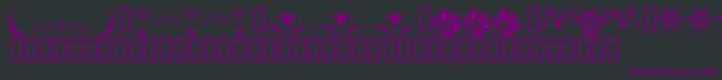 KrFleurFlairLines2-Schriftart – Violette Schriften auf schwarzem Hintergrund