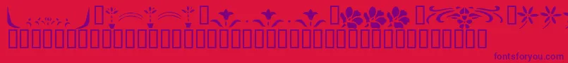 KrFleurFlairLines2 Font – Purple Fonts on Red Background