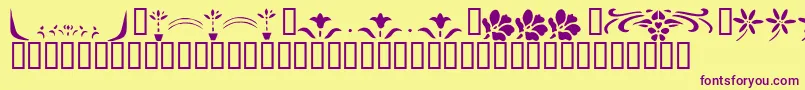 fuente KrFleurFlairLines2 – Fuentes Moradas Sobre Fondo Amarillo