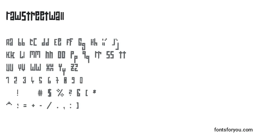 A fonte Rawstreetwall – alfabeto, números, caracteres especiais