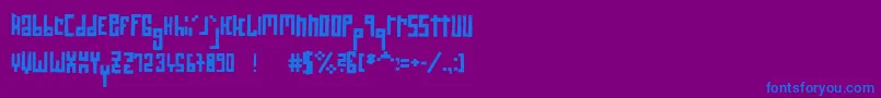 Шрифт Rawstreetwall – синие шрифты на фиолетовом фоне