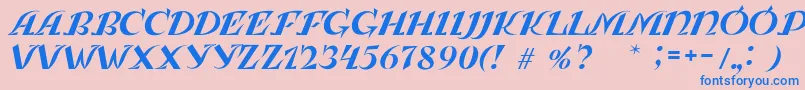 LeningradkaKursiv Font – Blue Fonts on Pink Background