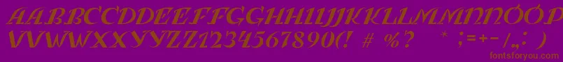 LeningradkaKursiv Font – Brown Fonts on Purple Background