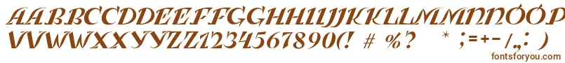 Czcionka LeningradkaKursiv – brązowe czcionki na białym tle